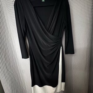 Ralph Lauren Black and White Long Sleeve Dress